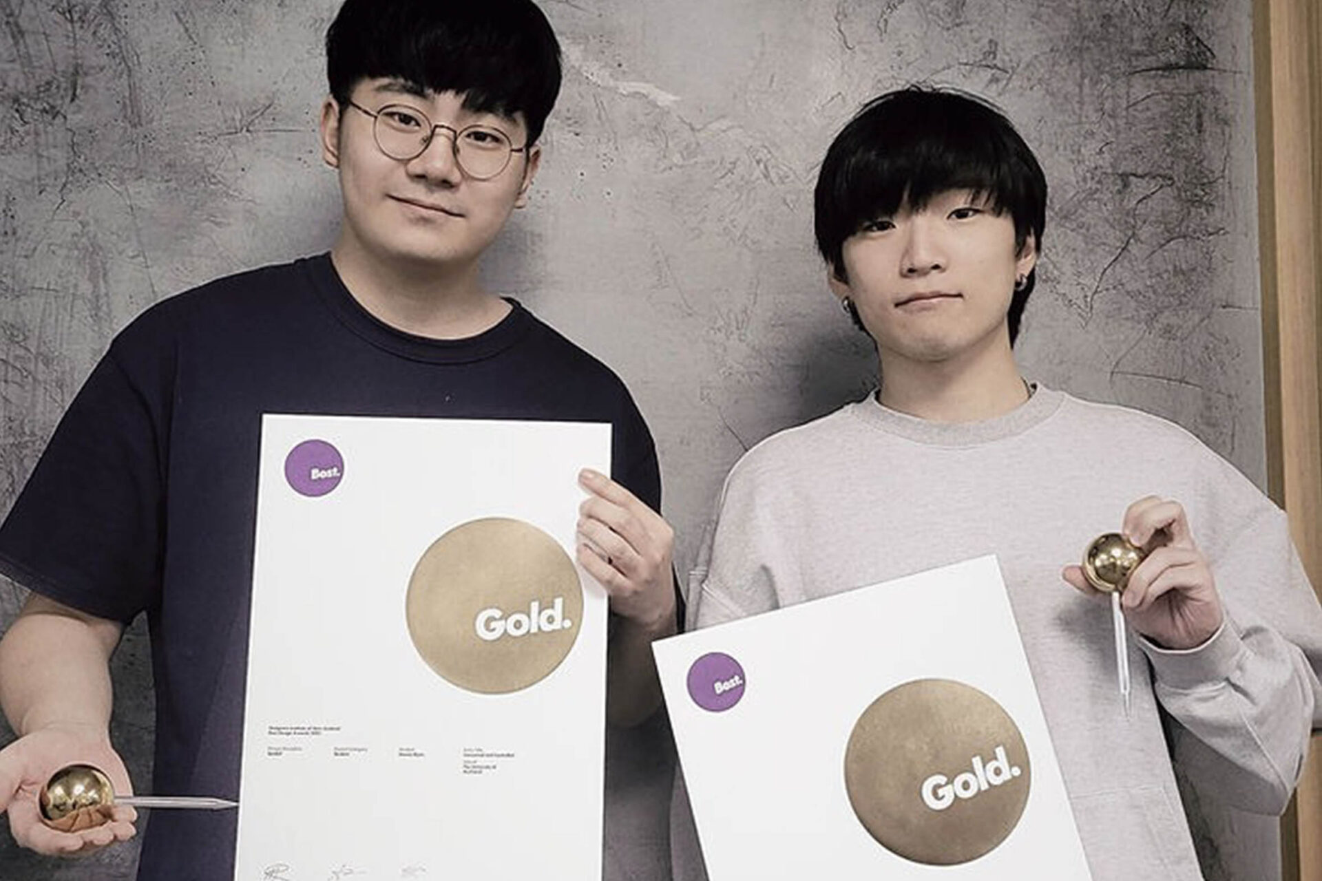 Dennis Byun and Chris Choi at NZIA with their Best Design Awards